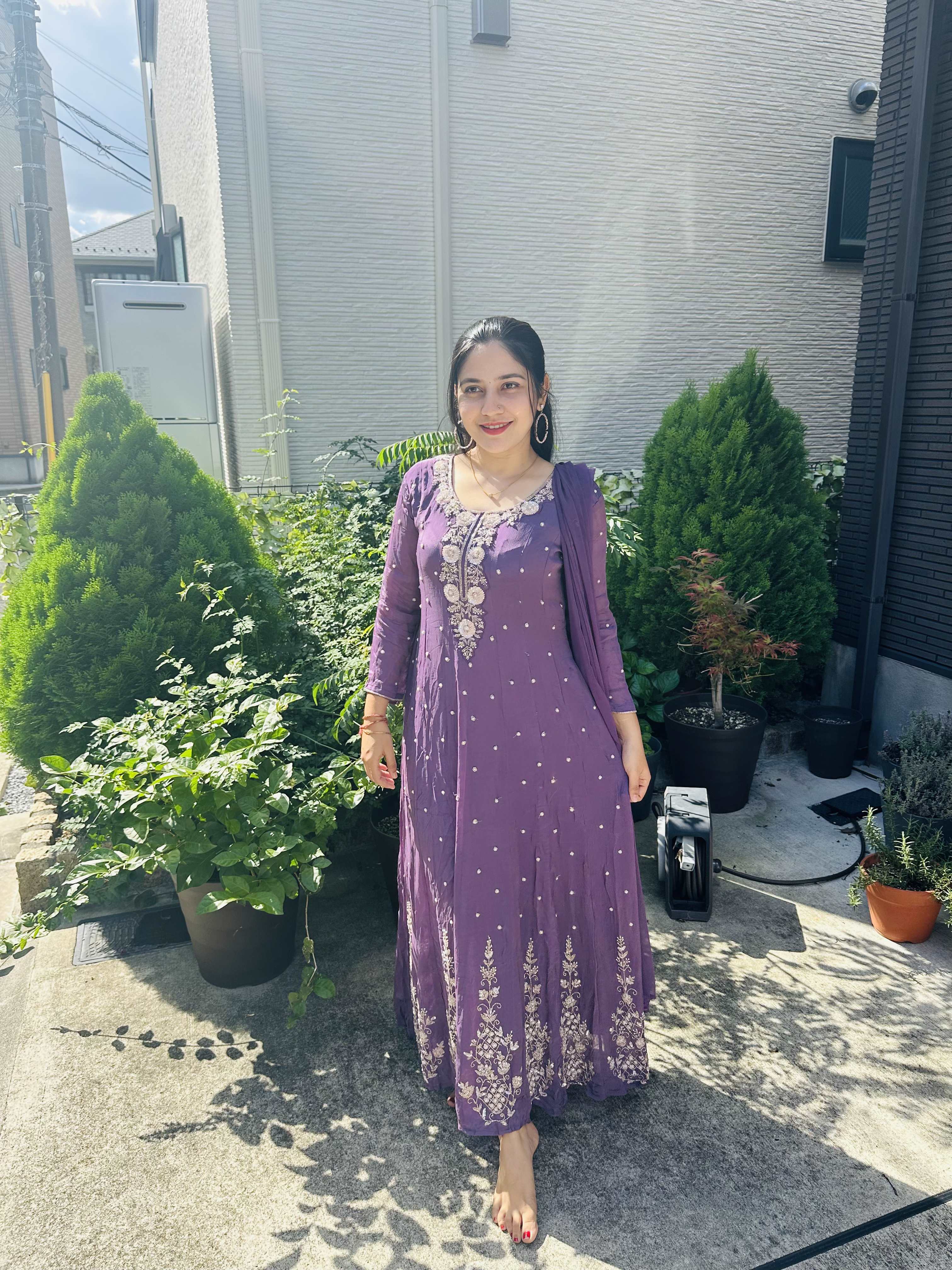 Regal Amethyst Couture Anarkali