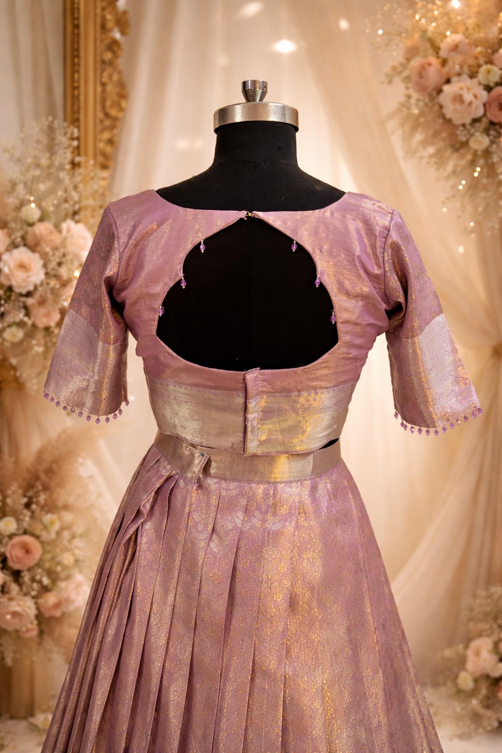 Dusky Mauve Regal Bloom Lehenga set