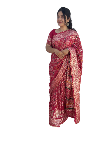Imperial Crimson Banarasi saree