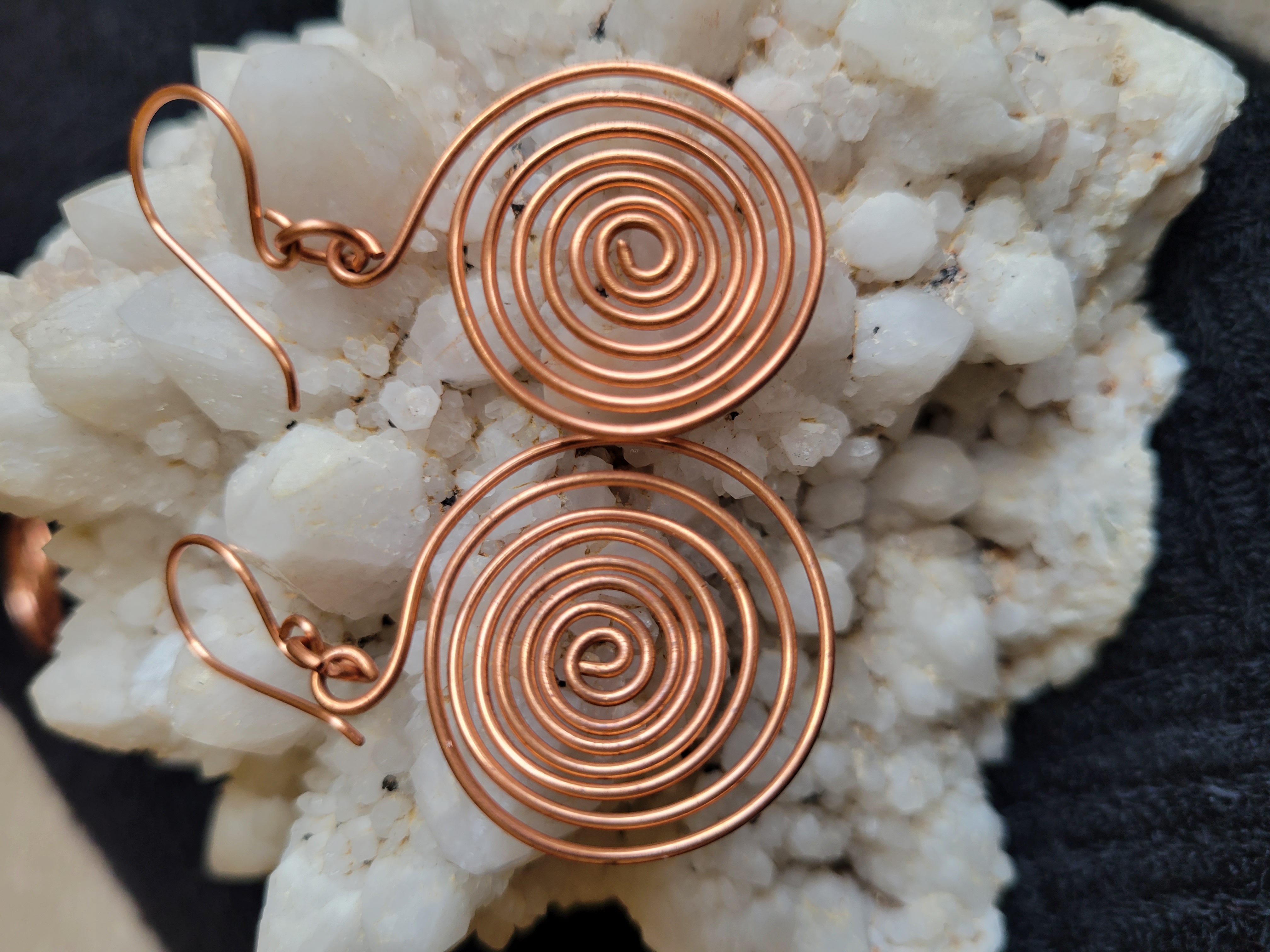 Copper Spiral Earrings