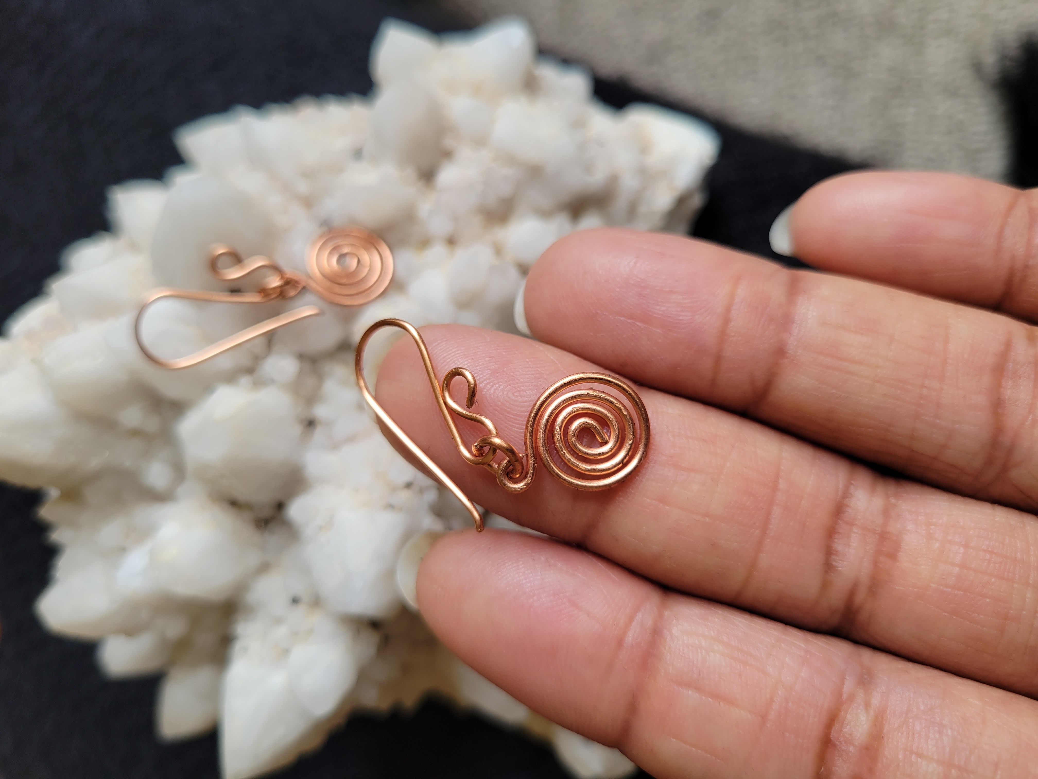 Copper Spiral Earrings