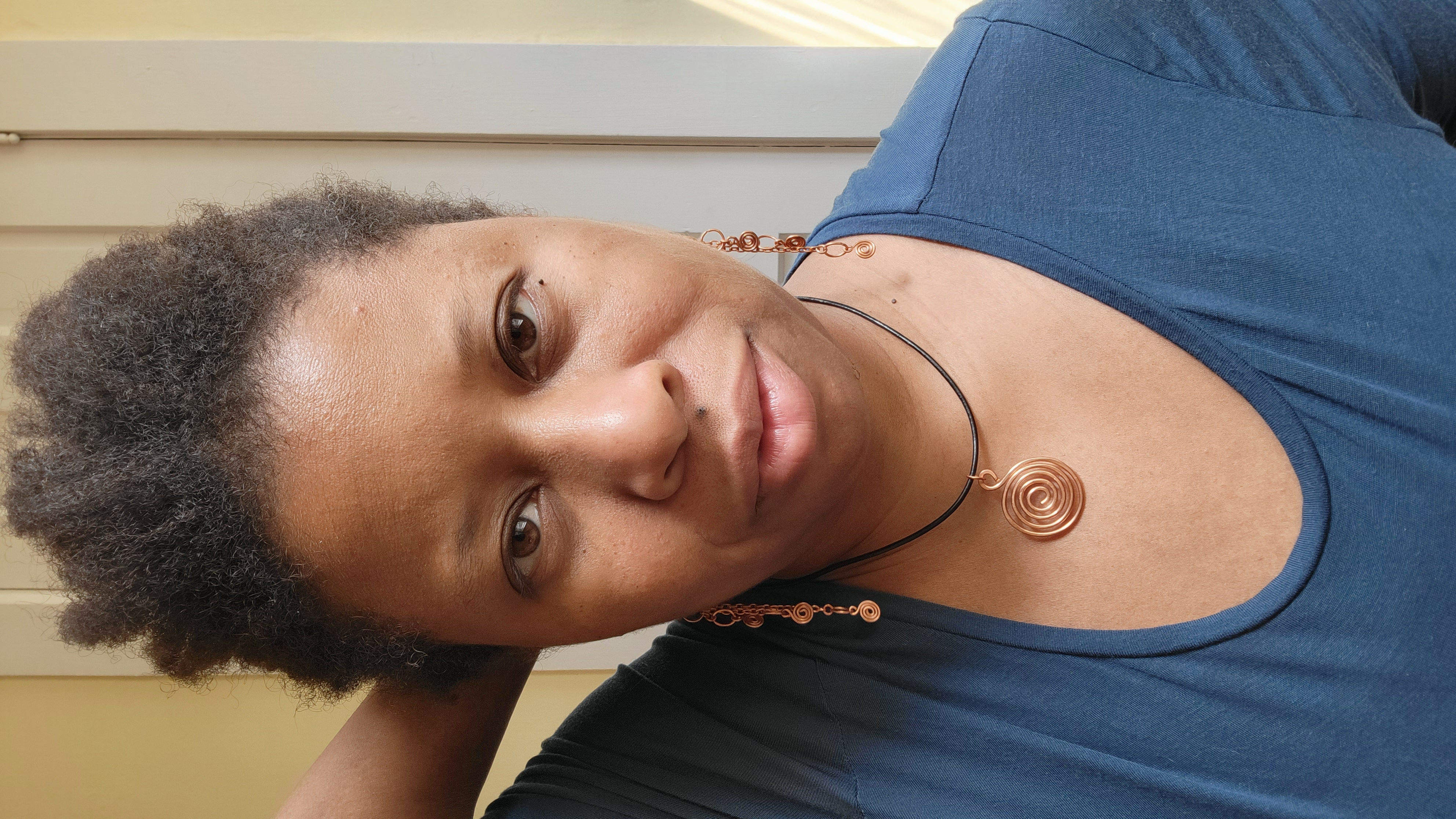 Triple Tier Copper Spiral Earrings