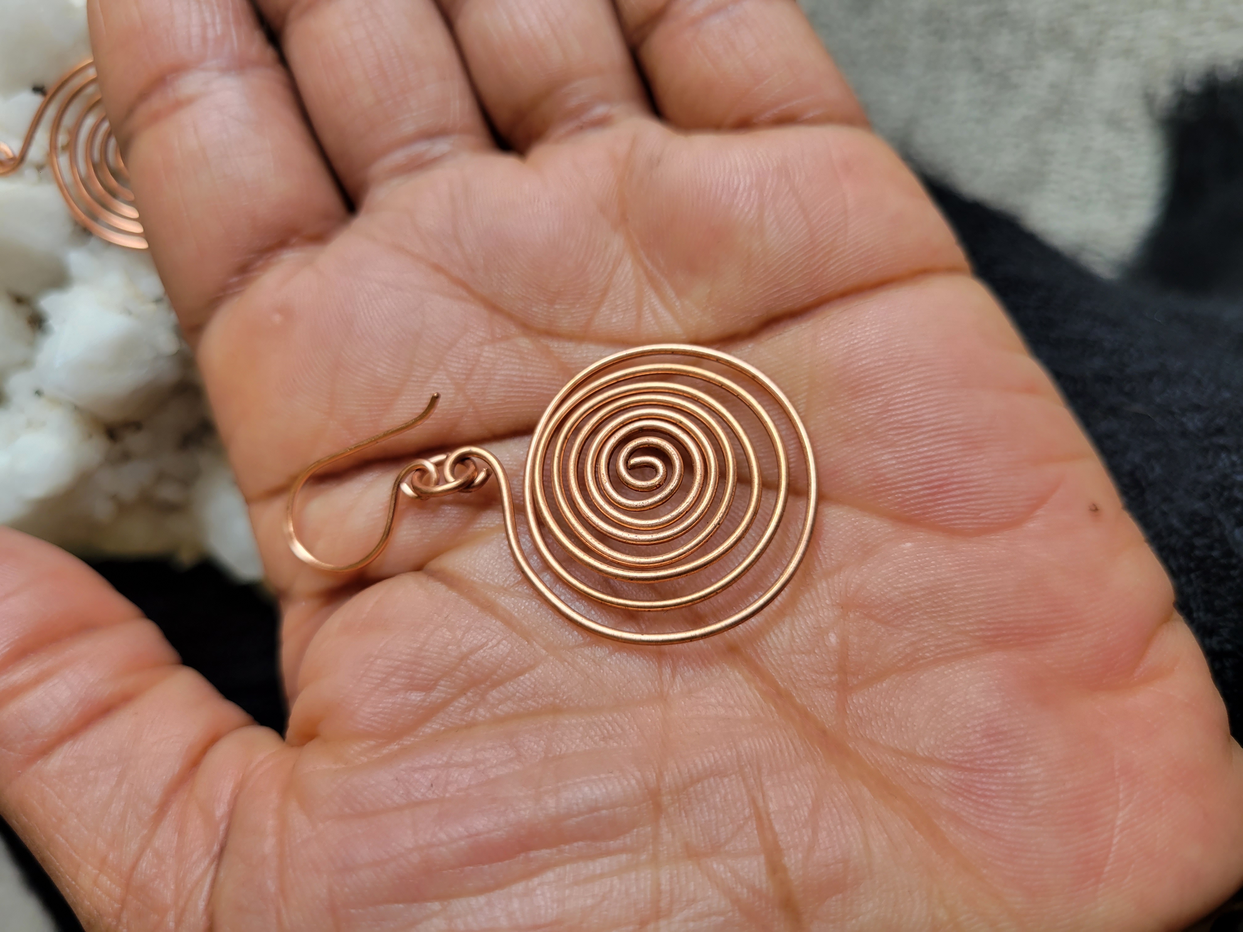 Copper Spiral Earrings