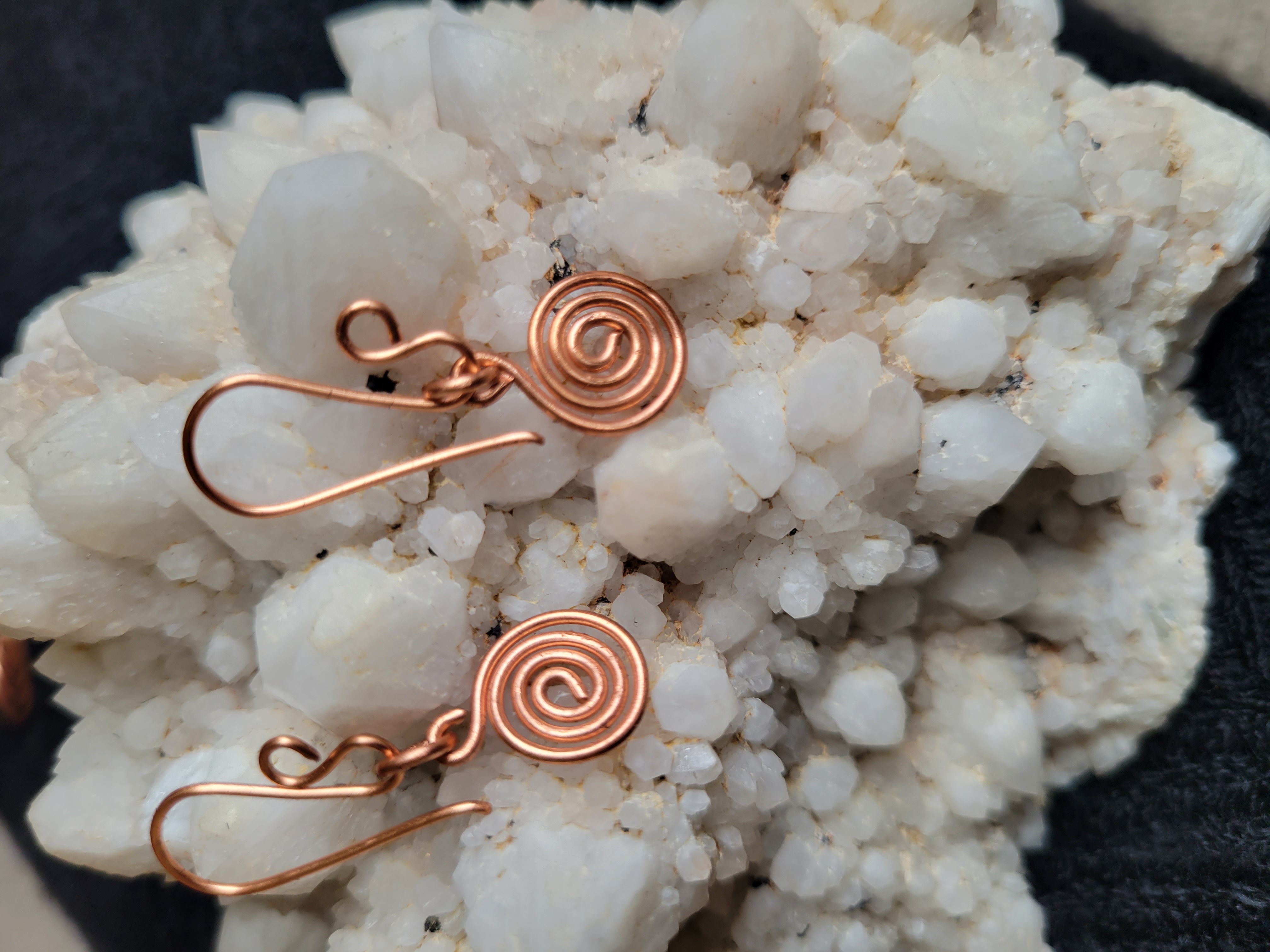 Copper Spiral Earrings