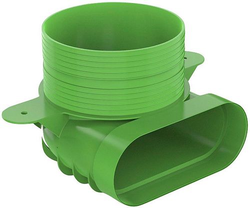 DUCOFLEX ADAPTATEUR COUDE POUR BOUCHE D'EXTRACTION COURTE OVAL D125
