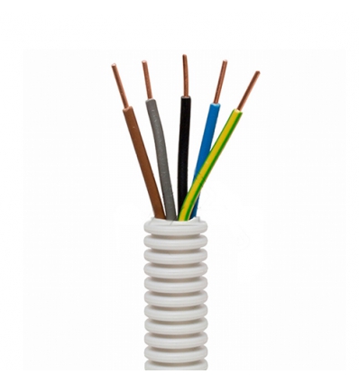 Tube précâblé (flex) Ø20mm avec fils VOB 5G1.5mm²