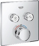 SET DE FINITION THERMOSTAT+ 2 ROBINETS D'ARRET SMARTCONTROL GROHE CARRE CHROME