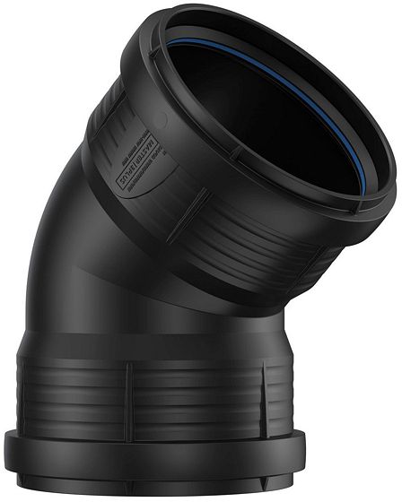 COUDE PP 45°.FF 125MM NOIR