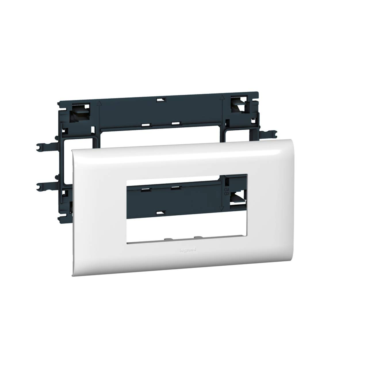 Support Mosaic double (4 modules) pour goulotte avec couvercle L=65mm DLP Design Legrand