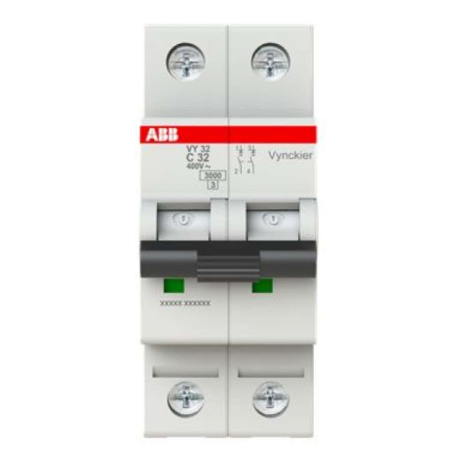 Disjoncteur 3kA - courbe C - bipolaire 2P/32A VY32C32 ABB-Vynckier