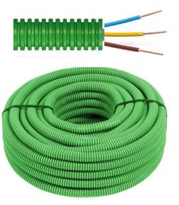 	TUBE PLASTIQUE PRÉ-CÂBLÉ D20 VERT XGB 3G2,5 LSOH R100
