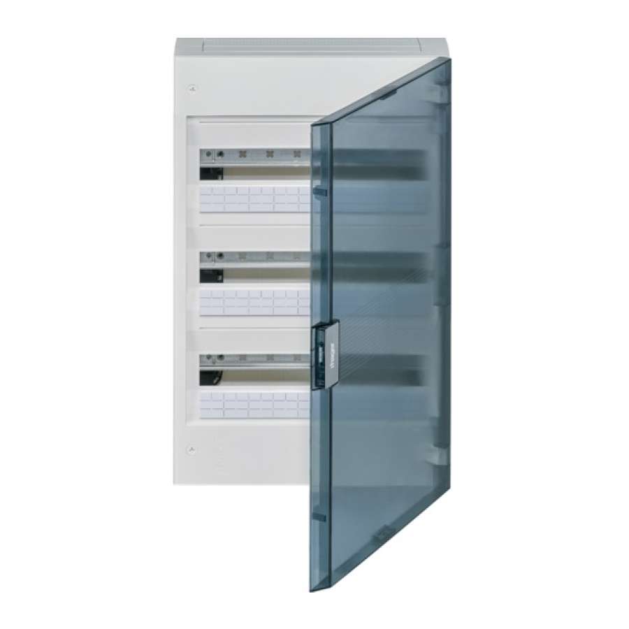 Coffret apparent 54 modules (3x18) porte transparente New Vega VB318R Hager