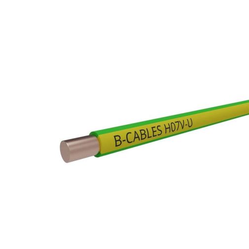 Fil d'installation massif VOB 16mm² Eca vert/jaune (R100m)