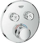 SET DE FINITION THERMOSTAT+ 2 ROBINETS D'ARRET SMARTCONTROL GROHE RONDE CHROME