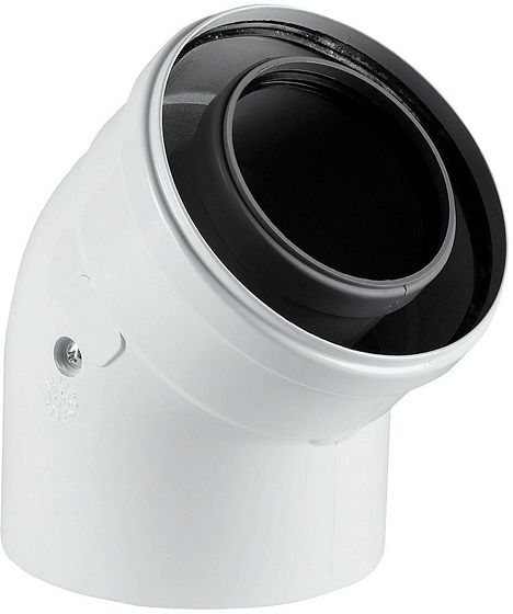 UNIFLOW COUDE CONCENTRIQUE 80/125MM 45° ALU/PP