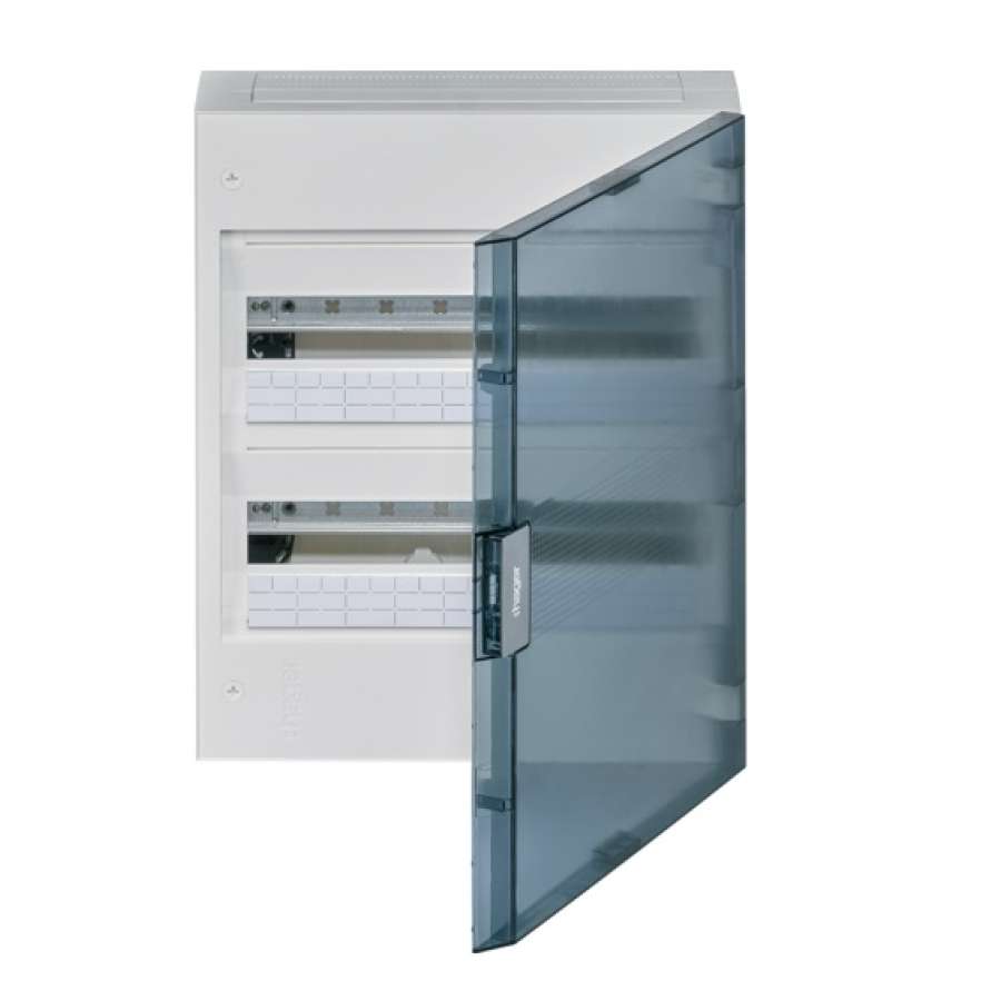 Coffret apparent 36 modules (2x18) porte transparente New Vega VB218R Hager