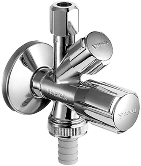 ROBINET D'ARRÊT EQUERRE SCHELL LAVE-VAISSELLE 1/2" CHROME