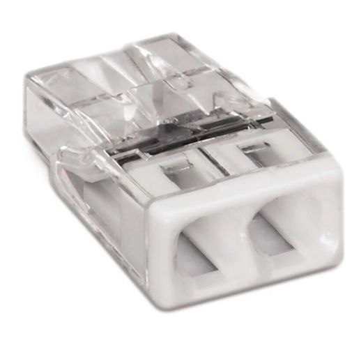 Borne de connexion automatique compacte transparente & blanche pour 2 fils rigides 2x0.5-2.5mm² 2273-202 Wago