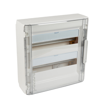 COFFRET SAILLIE XL3 125 - 2 RANGEES DE 18 MODULES - 36 MODULES - AVEC PORTE TRANSPARENTE - IP40 - IK 09 - BLANC RAL 9003 - CHASSIS EXTRATIBLE ET PIVOTANT