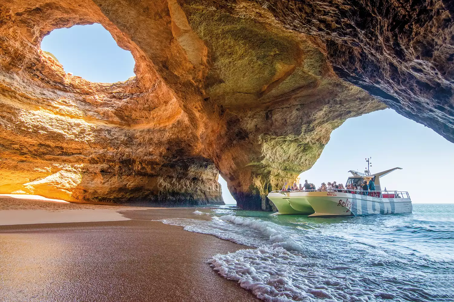 Catamaran trip along the Algarve coast + Dolphins and the Benagil Caves