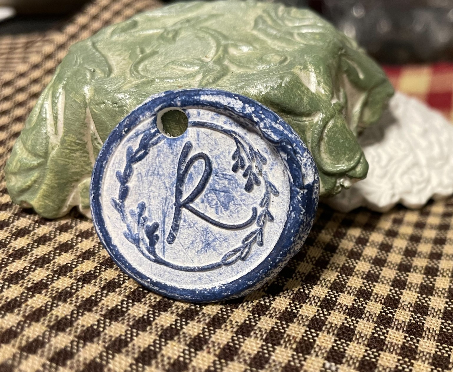 Cornflower Initial Gift Tag - R