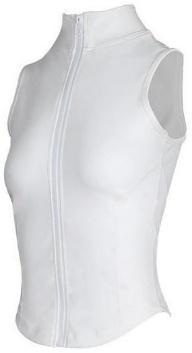 Women's White Sleeveless Zip-Front Vest