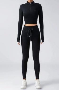 Black High-Waist Activewear Set