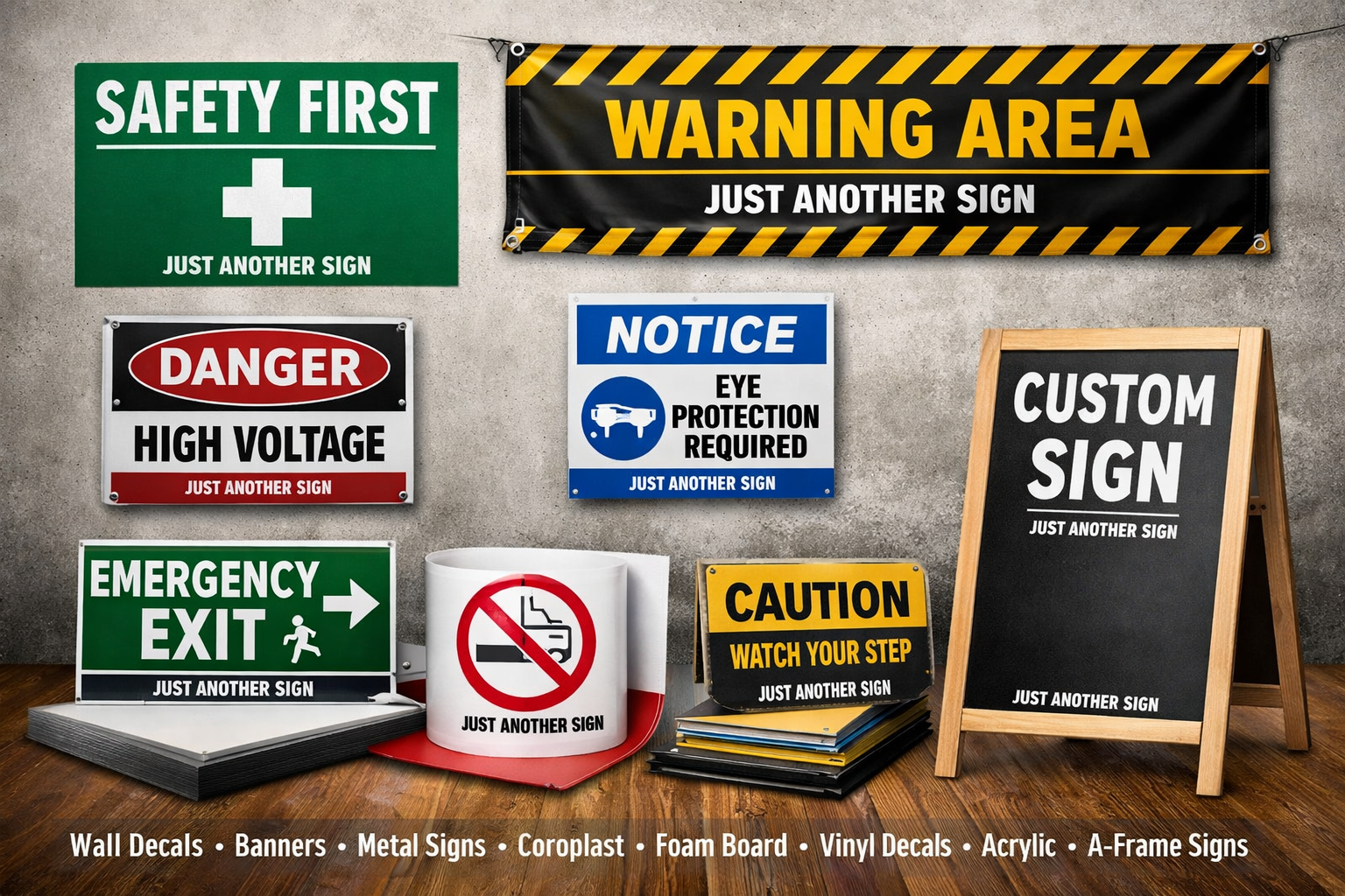 Custom Safety Signs – Multiple Materials