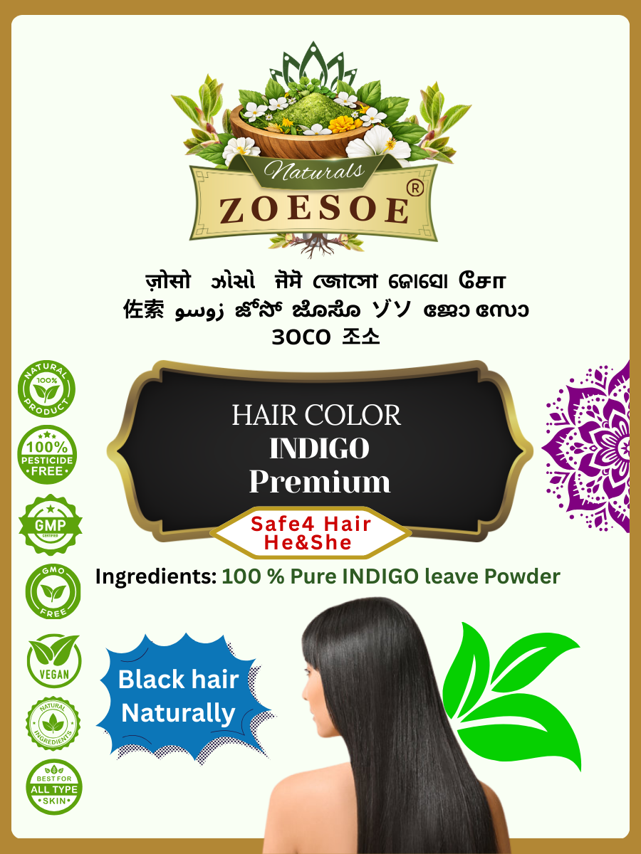 ZOESOE Naturals Indigo Hair Color Powder
