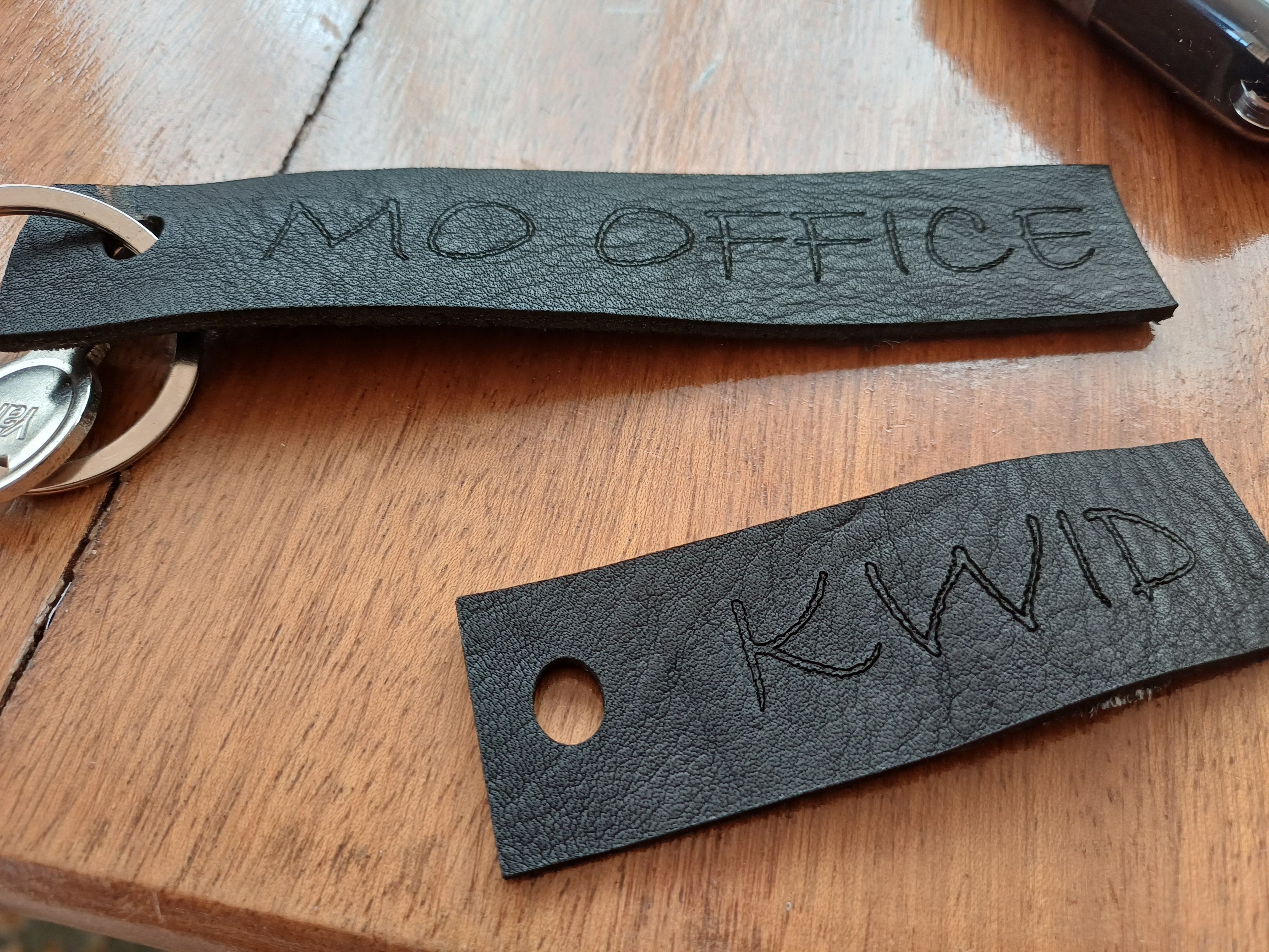 Custom Engraved Leather Keychains