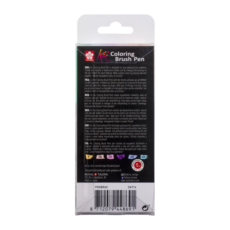 Sakura Koi Coloring Brush Pen set Sweets | 6 colours