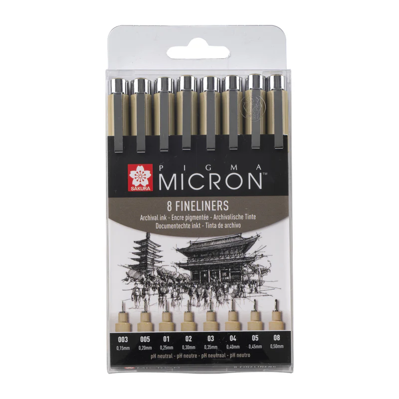 Set 8 Fineliner Pigma Micron