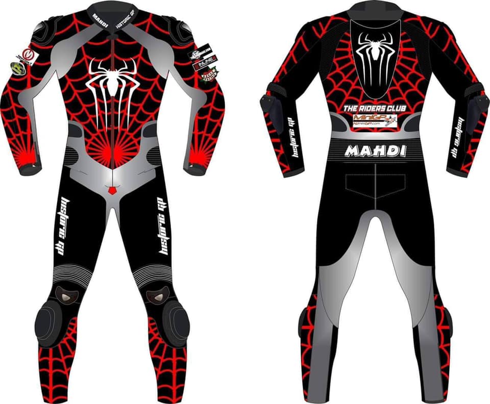 Spider-Themed Motorcycle Racing Suit