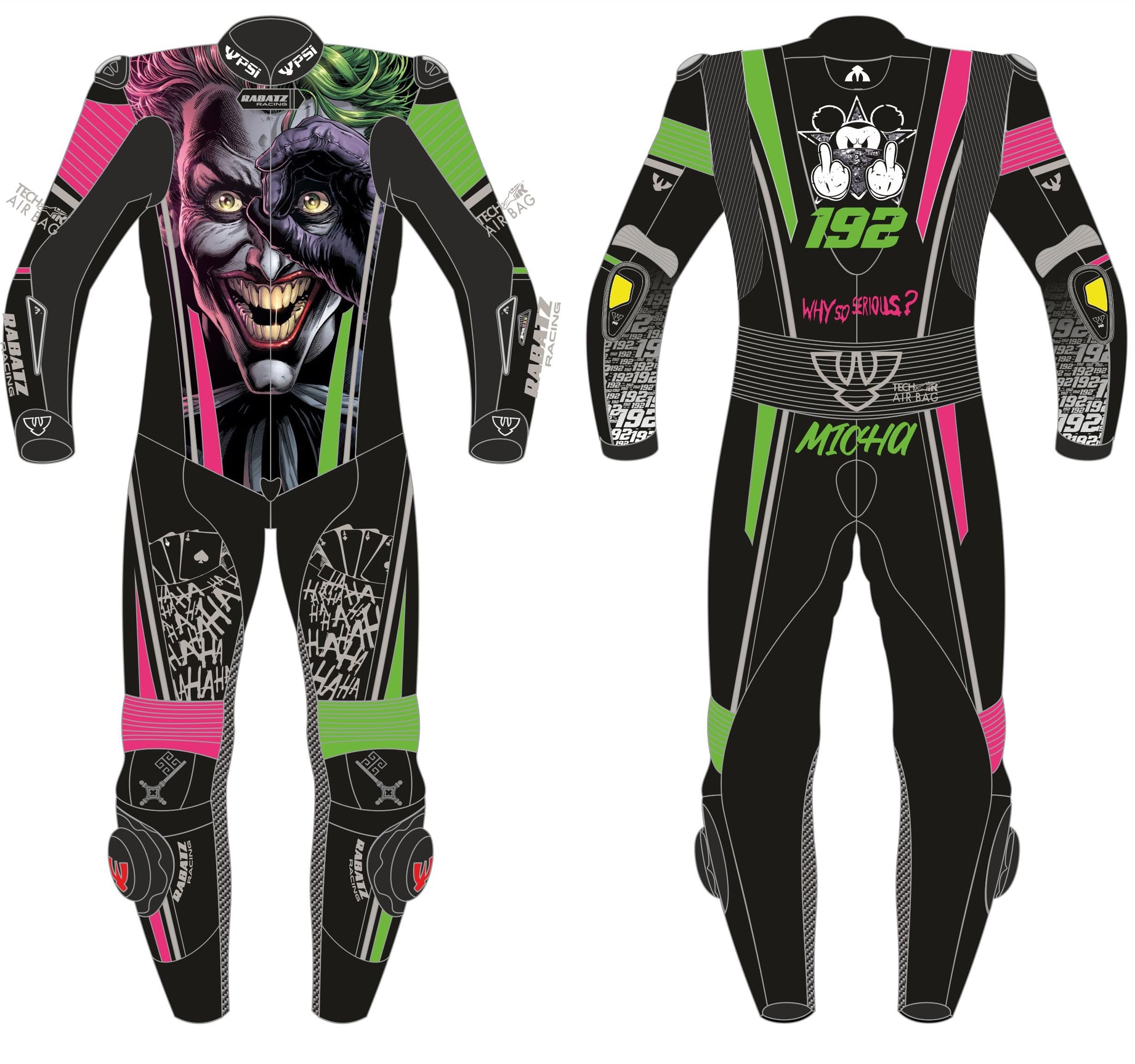 Joker-Themed Racing Suit