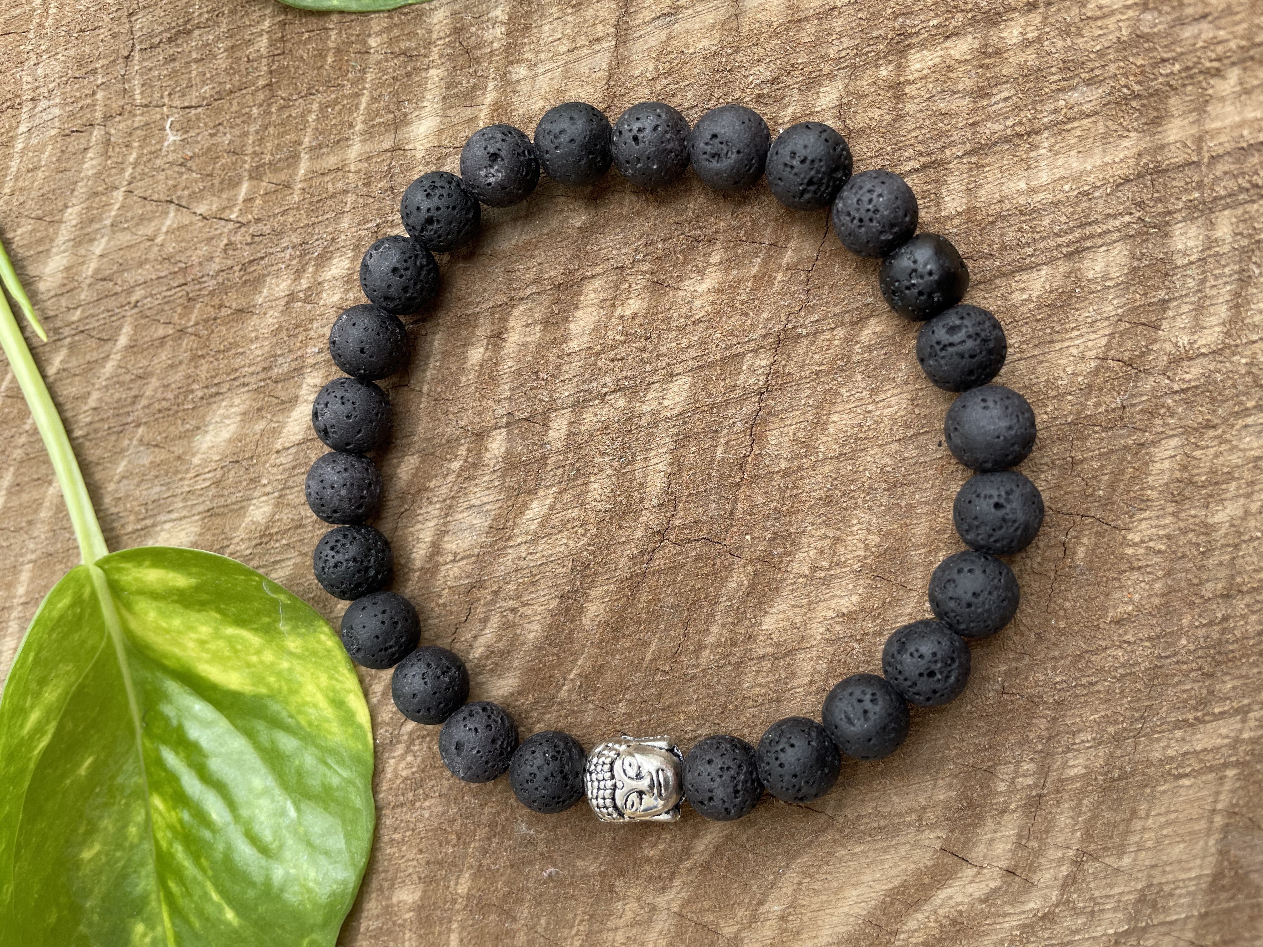 Lava Black Rock Bracelet | Grounding, Strength & Emotional Stability Crystal | Healing Crystal Bracelet For Men & Women