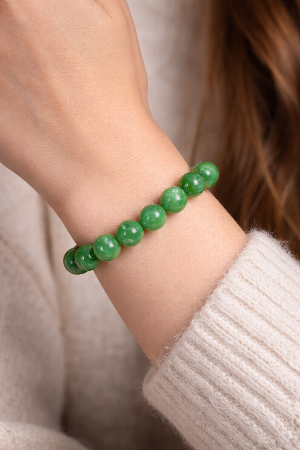 Green Jade Bracelet | Prosperity, Harmony & Long-Term Wealth | Healing Crystal For Men & Women