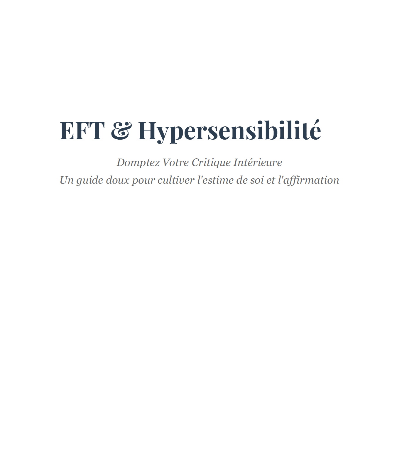 EFT & Hypersensibilité