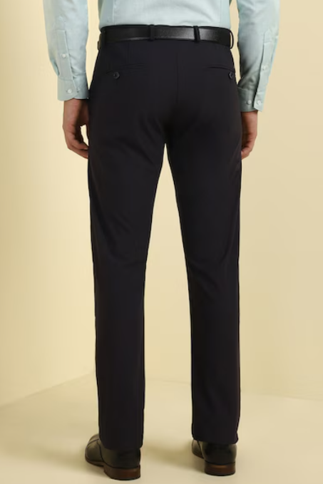 Men Black Solid Formal Trousers