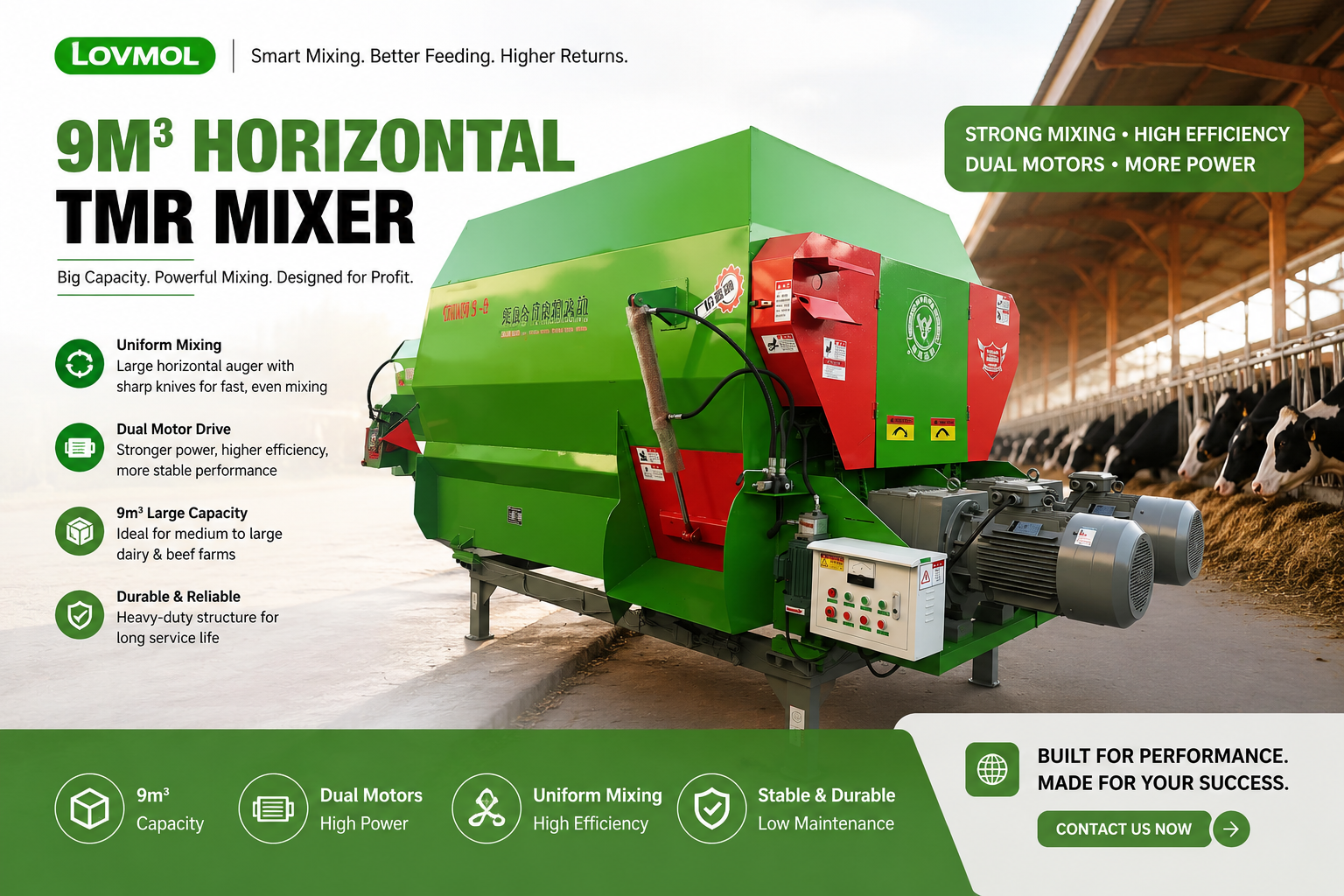 9m³ Horizontal TMR Mixer