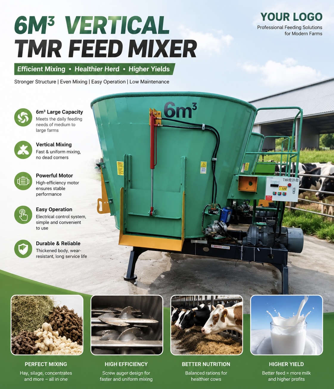 6m³ Vertical TMR Feed Mixer