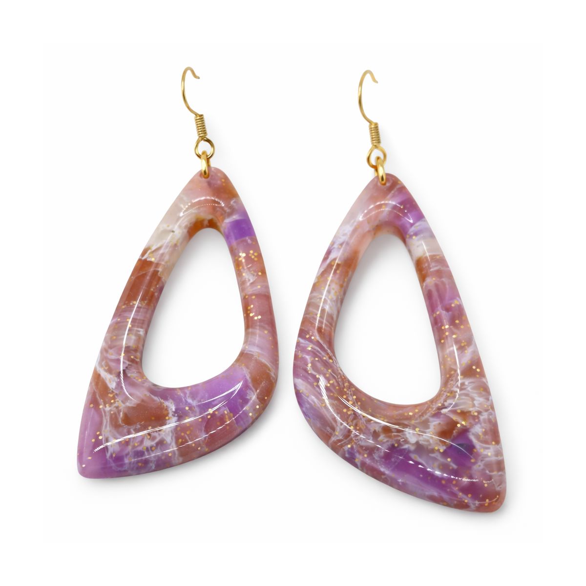 Boucles d’oreilles Goutte Galaxie Violet - Fait main en France