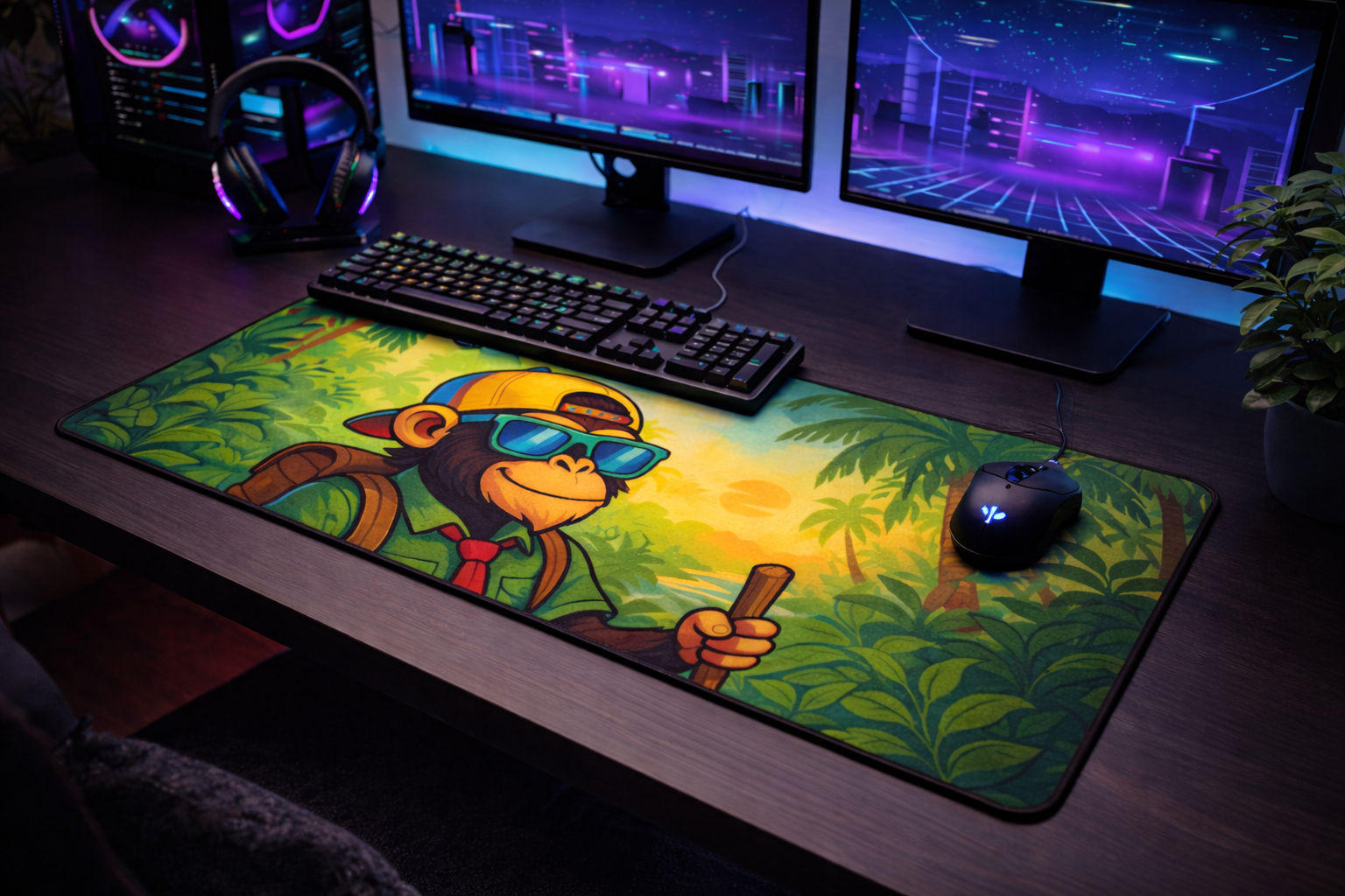 Tapis de souris XXL Jungle Singe Gamer