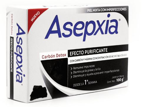 Jabon facial asepxia antiacné carbón barra con 100g