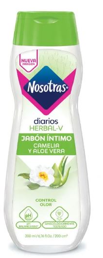 Jabón íntimo Nosotras Herbal-V frasco 200ml