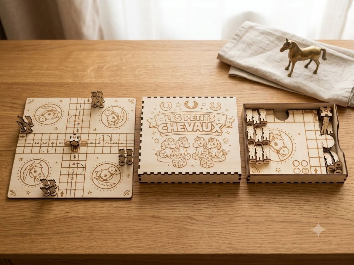Jeu de société Les Petits Chevaux en bois