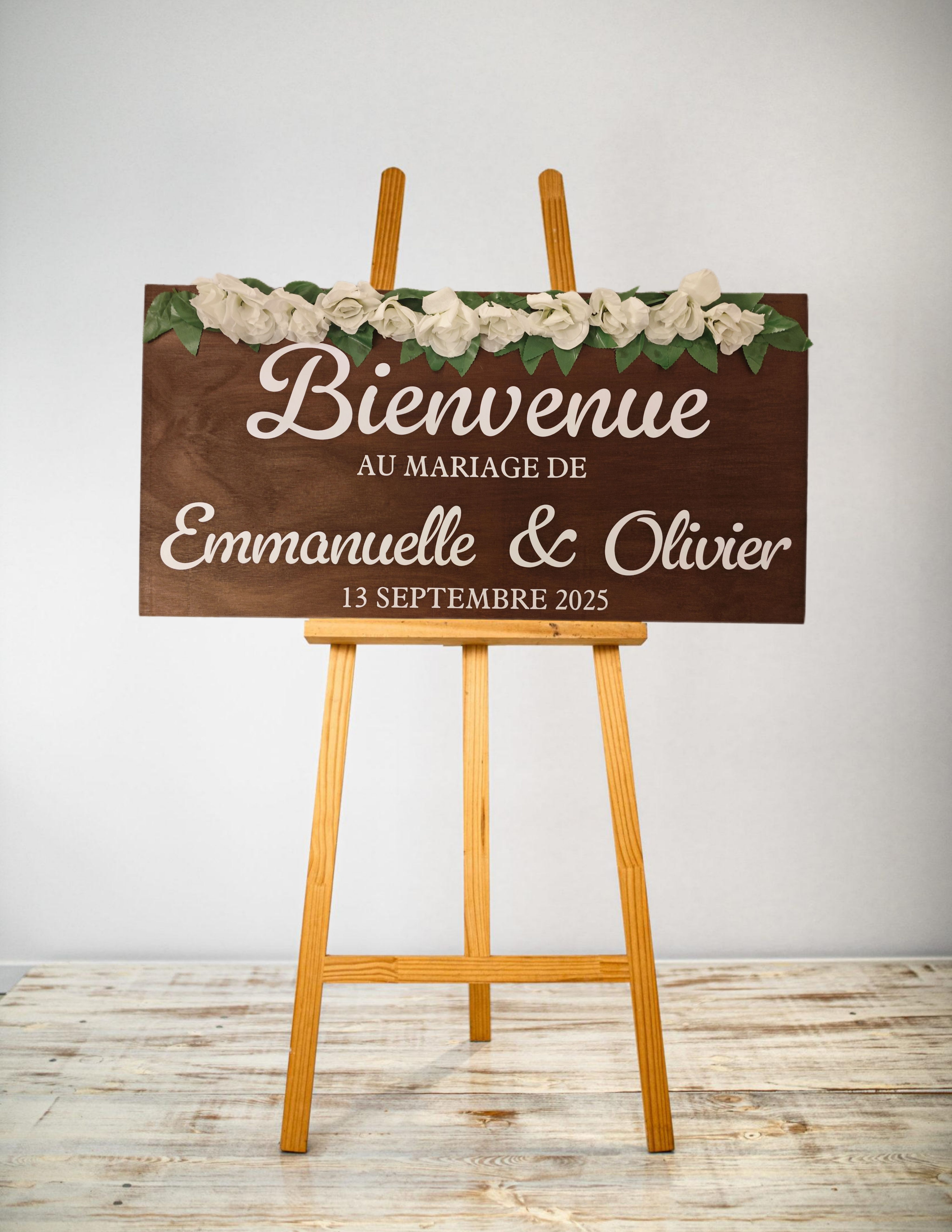 Panneau de bienvenue contreplaqué