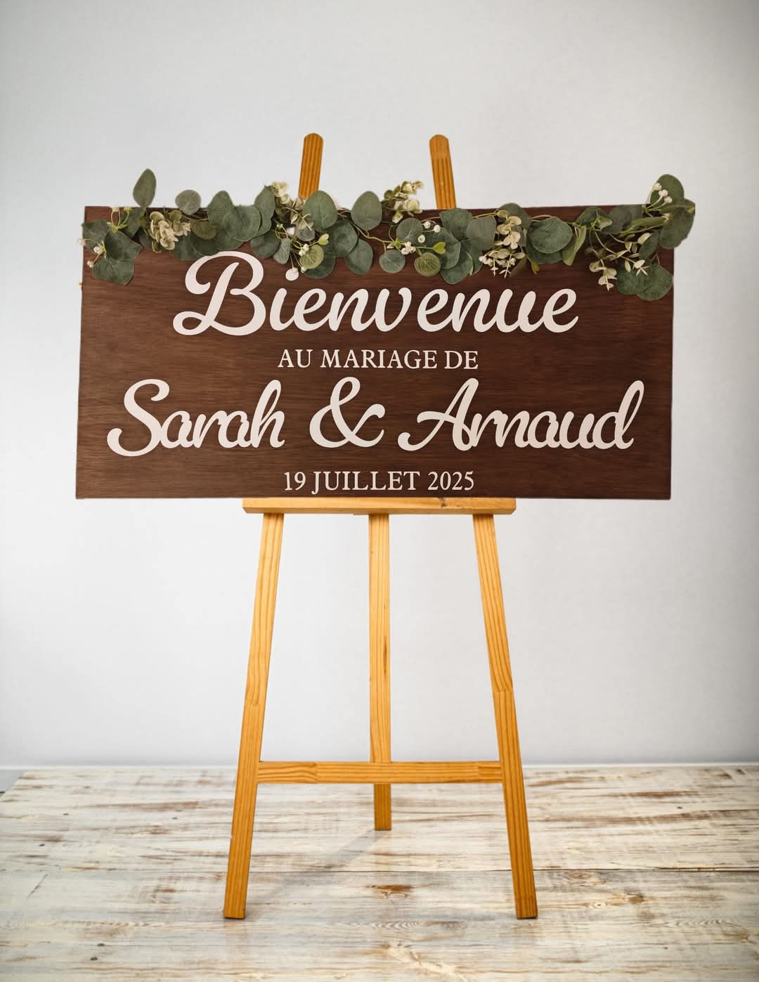 Panneau de bienvenue contreplaqué