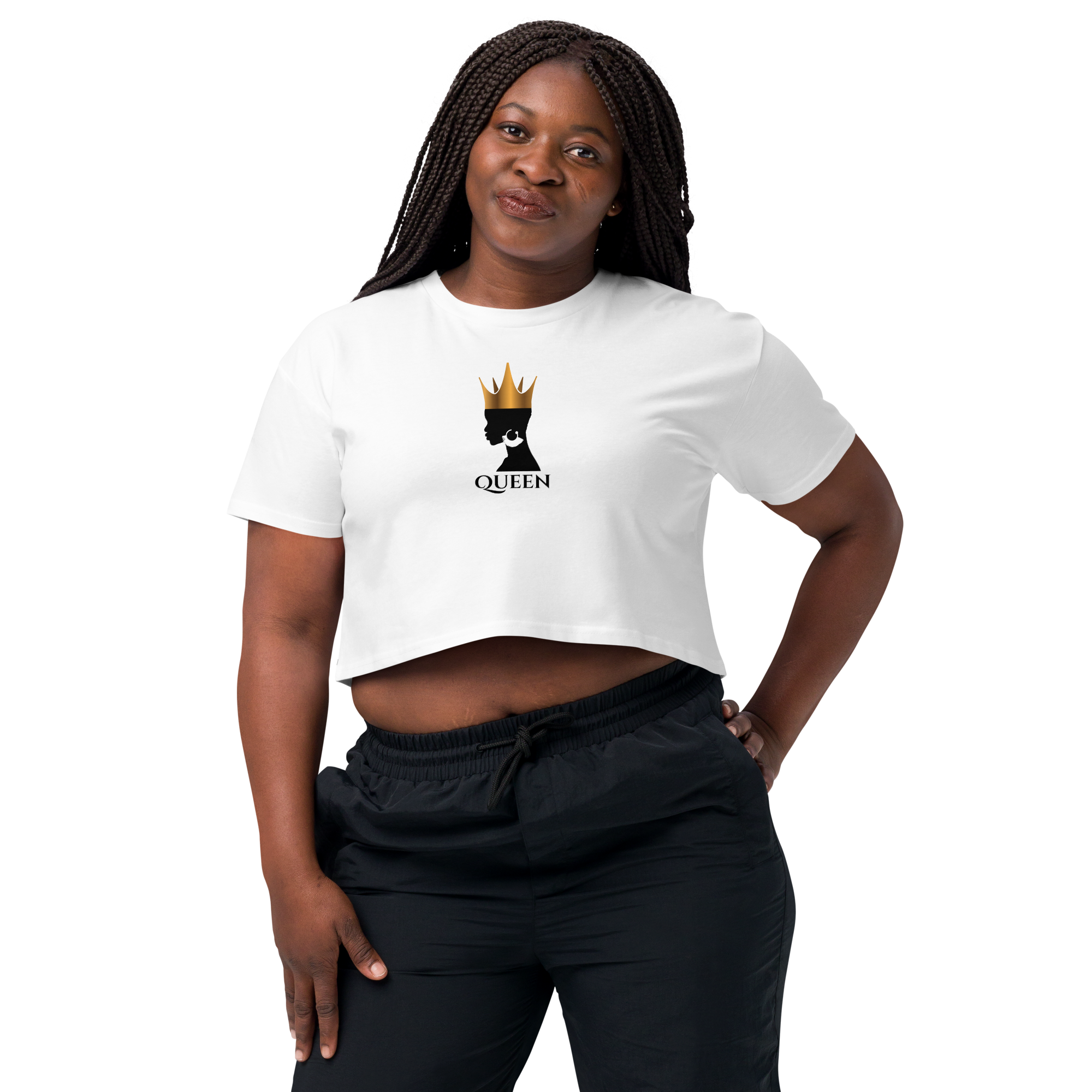 The "Regal Roots" Queen Crop Tee