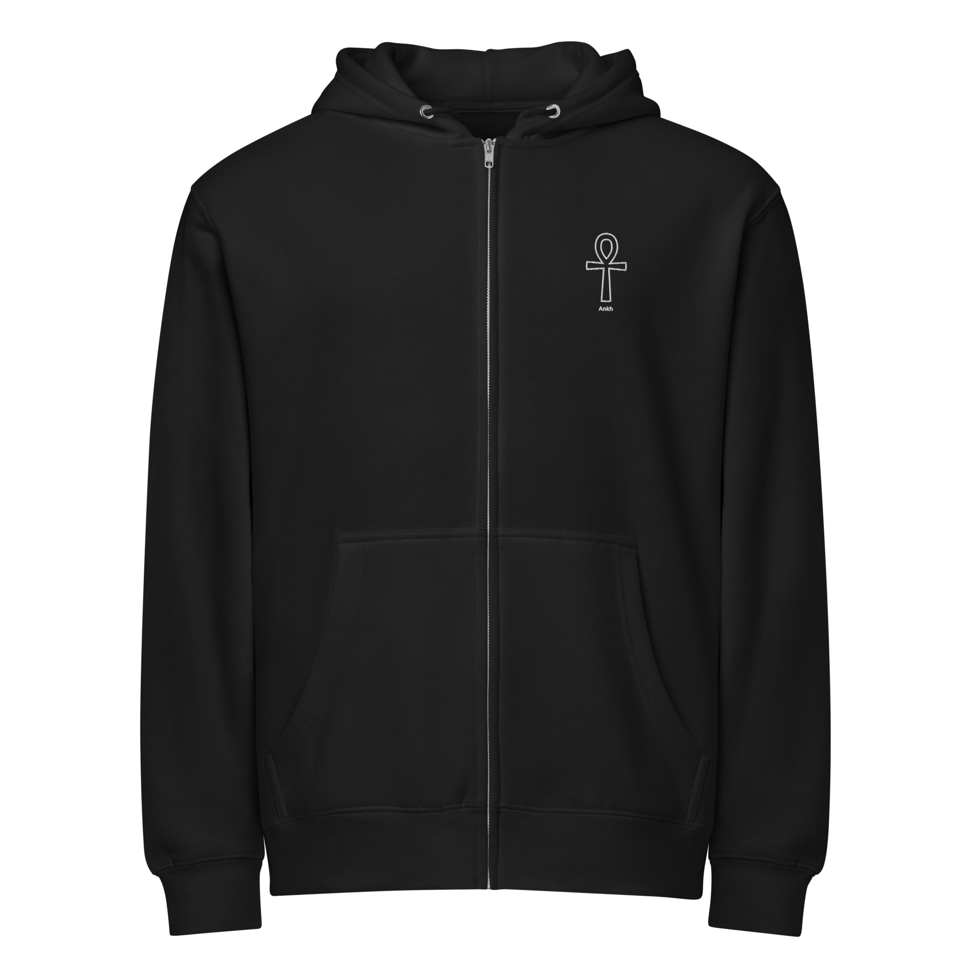 Black Ankh Zip-Up Hoodie