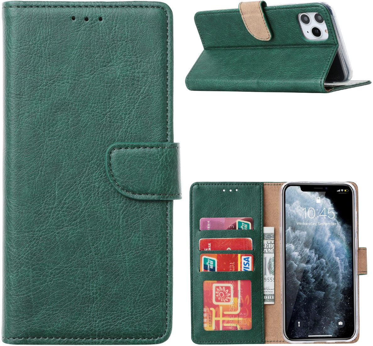 Bookcase met vakken - groen